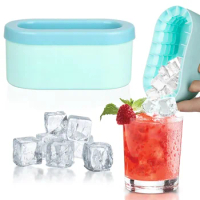 1-3PCS Silicone Ice Cube Moulds Silicone Ice Bucket Oval Ice Compartment Ice Storage Box Cylinder Ice Cube Moulds