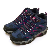 【女】LOTTO 專業多功能防水戶外踏青健行登山鞋 REX ULTRA系列 藍紫 3816