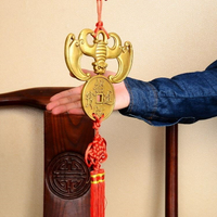 開光純銅蝙蝠吊金錢 招財汽車掛件 福鼠旺富貴運化橫粱煞