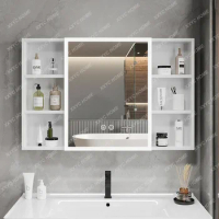 Smart Mirror Cabinet Wall-Mounted Bathroom Bathroom Storage Organizer Beauty Dressing Mirror Alumimum Anti-Fog Lighting Mirror