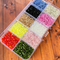 payet jahit bambu patah jepang manik mute aneka warna warni perbox Kotak tampal