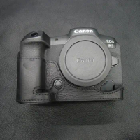 Genuine Leather R5 R6 Camera Case Bag handmade Cowhide Half Body for Canon EOS R5 R6