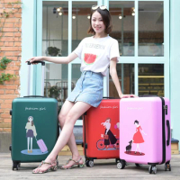 GraspDream 20 Inch Women Travel Luggage Trolley suitcase Lovely Brand Boarding box Rolling luggage bag On Wheels 22 Travel bag