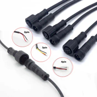 1 Pair 2Pin 3Pin 4Pin IP65 Cable Wire Plug for LED Light Strips Male to Female Led Connector Jack 15mm 20CM Waterproof B3