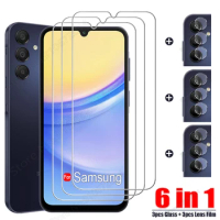 6 in 1 For Samsung Galaxy A15 A14 9H Tempered Glass For Samsung A25 A24 A23 A22 A71 A72 A73 A13 A12 Lens Screen Protectors Film
