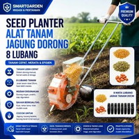 Seed Planter Benih Jagung Alat Tanam Bibit Jagung Padi Kacang Dorong 8 Mata Lubang