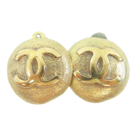 CHANEL 香奈兒 金色 金屬 鍍金 CC Logo Vintage耳環 【二手名牌BRAND OFF】