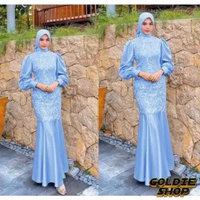 Goldie Shop Gamis Mermaid Esya M - XXL 10WARNA / Maxi Long Dress Muslim Jumbo / Gamis Kondangan Big 