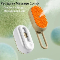 {DLGIFJIE} Steamy Dog Steamer Brush - 3 in 1 Electric Spray Cat Hair Brush for Grooming & Tangled Ha
