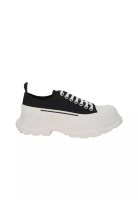 ALEXANDER MCQUEEN Tread Slick Men's Casual Shoes in White with Black Matching 705660 W4AAQ