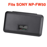 PALO NP-FW50 NP FW50 Camera Batter Charger Case for Sony ZV-E10 ZV E10L Alpha A6500 A6300 A6000 A5000 A3000 NEX-3 a7R A7RII A7S