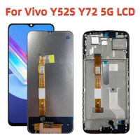 For Vivo Y52S LCD Display Touch Screen Digitizer Assembly With Frame For Vivo Y72 5g Screen Replacement Repair Parts