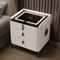 Bluetooth Nightstands Designer Livingroom Bedside Cabinets Nightstands Mobiles Storage White Mesilla De Noche Modern Furniture