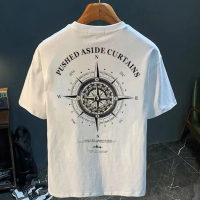 Kemeja-T Lengan Pendek Lelaki, Bahan Kapas Sikat, Gaya Baru, Rekaan Sejuk, Sesuai untuk Musim Panas,