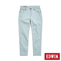 EDWIN 斜袋紅線窄管牛仔褲-男款 漂淺藍