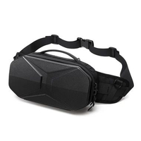 Tas OZUKO Waistbag #9500 - Tas Slempang Pria Hitam