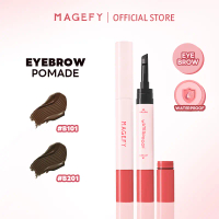 MAGEFY Pomade Alis 2-in-1 Waterproof & Anti Luntur – Tekstur Creamy, Brush Terintegrasi, Warna Inten