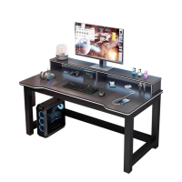 【匠藝家居】電腦桌 遊戲電競桌 辦公桌 書桌 工作桌 遊戲桌 兒童書桌(USB拓展充電 增高鋼木 100*60*75公分)