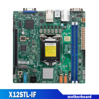 For Supermicro C252 LGA1200 64GB DDR4-3200MHz M.2 6XSATA3 Mini-ITX Server Motherboard X12STL-IF