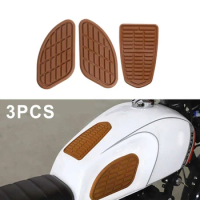 3PCS Motorcycle Cafe Racer Tank Traction Pad Side Gas Tank Knee Grip Protector Fuel Tank Stickers Vintage Side Panels