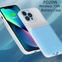 8000mAh 15W Wireless Battery Charge Case for iPhone 13 Pro Max 13 Mini Power Bank PD 20W Fast Extenal Charging Cover PowerBank