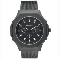【LOVME】101系列三眼八角方殼米蘭錶帶時尚手錶(VM3101M-33-321)