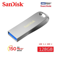 SanDisk 晟碟 [全新版] 128GB Ultra Luxe USB3.2 Gen1 全金屬 隨身碟 原廠平輸(原廠5年保固 極速400MB/s)