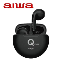 【愛華 AIWA】 真無線藍牙耳機 AT-X80Q#黑色-黑色