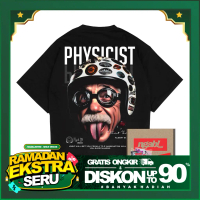 (Gratis Stiker) Ngab Kaos Baju Distro Oversize Physicist Unisex OVZ022 Hitam Pria Wanita Cotton Comb