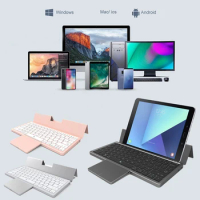 Wireless Bluetooth Keyboard with Touchpad Rechargeable Keyboard for iPad Pro/iPad Air/iPad 9.7 Multi-Device Foldable Keyboard