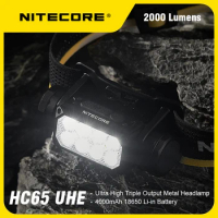 NITECORE HC65 UHE Led Headlamp 2000Lumens USB-C Rechargeable 4000mAh 18650 Li-ion Battery Included