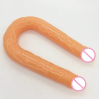TPR 55cm Flexible Double Dildo,Long Double Dildo Dong &amp; Penis , Lesbian Dual Penis,Double Penetration Dildos Sex Products