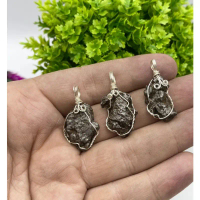 1 Pc Natural Iron Meteorite Pendant Campo Del Chilo argentina Real Iron Meteorite With Copper Wire