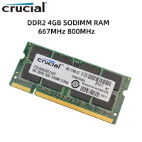 Crucial Laptop Memory DDR2 4GB 667MHz 800MHz DDR2 Laptop RAM PC2-5300 PC2-6400 1.8V 200pin