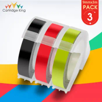 3pcs/lot 3/8" Cassette Ribbon Sticker for 3D Dymo Tapes Embossing Labeling Maker for Dymo Label Printer 1610 Machine DIY Letter
