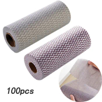 Eco-Friendly Disposable Cleaning Wash Cloth Reusable Lazy Rags Non Woven Duster Cloth for Kitchen Accessories No Oil Dish Cloth