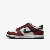 NIKE 耐吉 復古經典 籃球鞋款 皮革 男女大童休閒鞋-白紅黑 DUNK LOW GS-FZ4352600