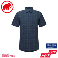 【MAMMUT 長毛象 男 MA Trovat Trail 短袖襯衫《海洋藍》】1015-00074/短袖T恤/夏季襯衫