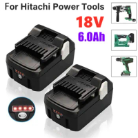 High Capacity 6000mAh 18V Lithium Replacement Battery for Hitachi Power Tools BSL1830 BSL1840 DSL18DSAL BSL1815X