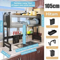 SKY - Rak Piring Tertutup Rak Piring Wastafel With Cover Stainless Steel Rak Dapur Rak Piring Gantun