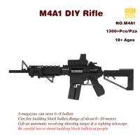 MOC M4A1 DIY Rifle Toy Gun Model With PDF Drawings Building Blocks Bricks Kids Birthday Christmas Gifts