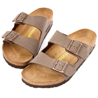 Birkenstock Arizona 男 雙帶扣環合成皮露趾拖鞋 咖啡色 勃肯 亞利桑那 一般寬平底休閒涼鞋 0151181