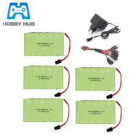 7.2V 3000mah NiMH Battery with Charger set For Rc Toy Cars Boats Guns Ni-MH AA 2800mah 7.2v Rechargeable Battery Pack
