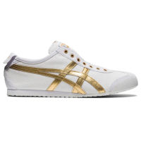 【Onitsuka Tiger】鬼塚虎 官方旗艦店 白底金色MEXICO 66 SLIP-ON 無鞋帶款(1183A962-102)