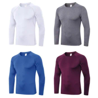 Men Quick Dry Running T-Shirt Compression Training Jogging Sport Long Sleeve Sport tshirt Man Gym Tights Shirts Fitness Workout