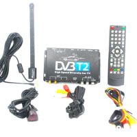 HDTV Car DVB-T2 Digital Tv Converter Car Tv Tuner Digital TV Set Top Box Automobile DTV box With Two Tuner Antenna