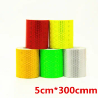 dhl shipping 100 Rolls 5cm*300cm Reflective Sticker Safety Mark Car Styling Self Adhesive Warning Tape for all vehicles