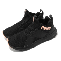 Puma 慢跑鞋 Enzo Knit NM Wns 女鞋 黑 粉 襪套式 路跑 運動鞋 19244001