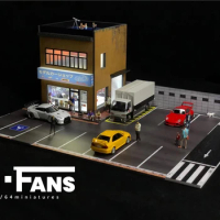 G-FANS 1:64 Diorama Garage LED lights Apple store Model Shop