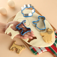 Puppy cake mold 5-piece set, cookie cutter, pastry mold, cake stamp, pastry mold, puppy cookie mold